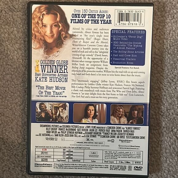 “Almost Famous” Widescreen DVD! - Picture 2 of 5